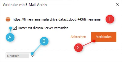 Mailstore ClientSchritt 1