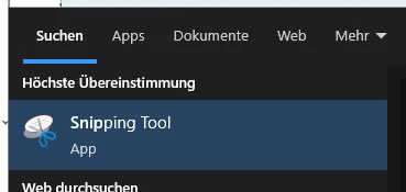 Snipping Tool in Windows
